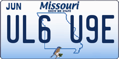 MO license plate UL6U9E