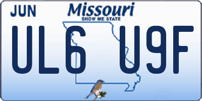MO license plate UL6U9F