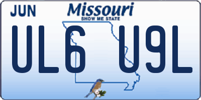 MO license plate UL6U9L