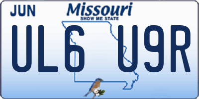 MO license plate UL6U9R