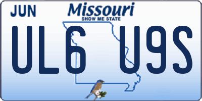 MO license plate UL6U9S