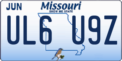 MO license plate UL6U9Z