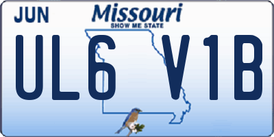 MO license plate UL6V1B