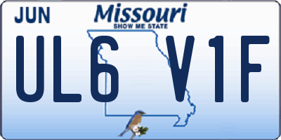 MO license plate UL6V1F