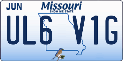 MO license plate UL6V1G