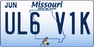 MO license plate UL6V1K