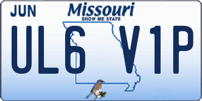 MO license plate UL6V1P