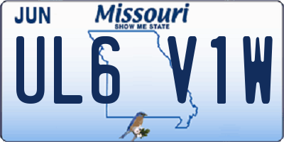 MO license plate UL6V1W