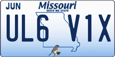 MO license plate UL6V1X