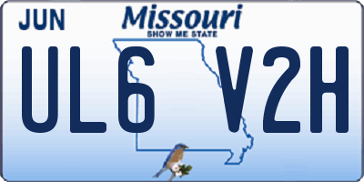 MO license plate UL6V2H