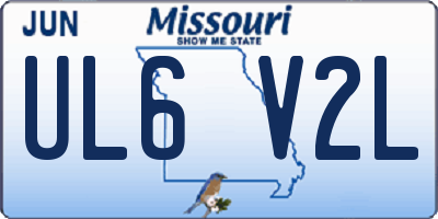MO license plate UL6V2L