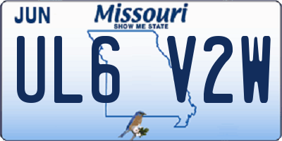 MO license plate UL6V2W