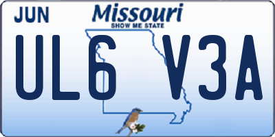 MO license plate UL6V3A