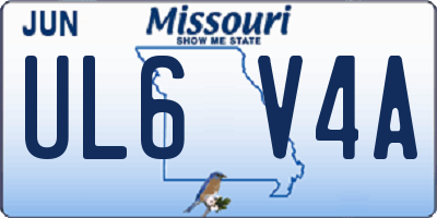 MO license plate UL6V4A