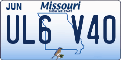 MO license plate UL6V4O