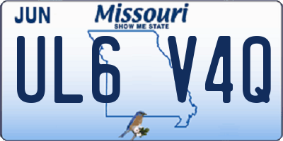 MO license plate UL6V4Q