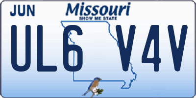 MO license plate UL6V4V