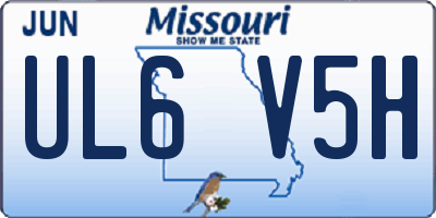 MO license plate UL6V5H