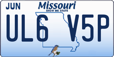 MO license plate UL6V5P
