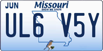 MO license plate UL6V5Y