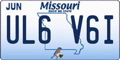 MO license plate UL6V6I