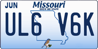 MO license plate UL6V6K