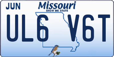 MO license plate UL6V6T