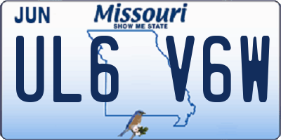 MO license plate UL6V6W