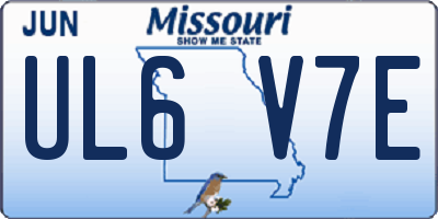MO license plate UL6V7E