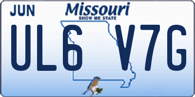 MO license plate UL6V7G