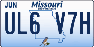 MO license plate UL6V7H