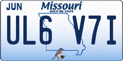 MO license plate UL6V7I