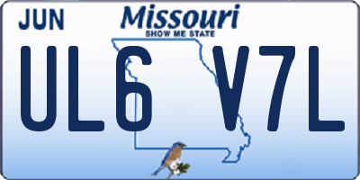 MO license plate UL6V7L