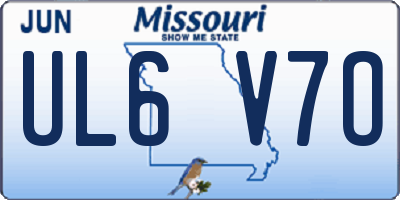 MO license plate UL6V7O