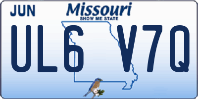 MO license plate UL6V7Q