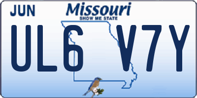 MO license plate UL6V7Y