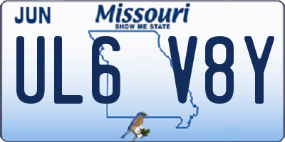 MO license plate UL6V8Y