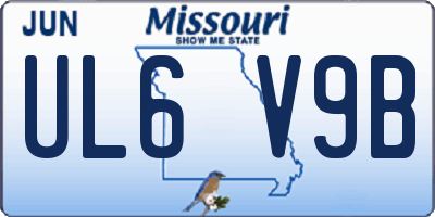 MO license plate UL6V9B