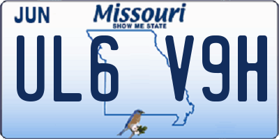 MO license plate UL6V9H