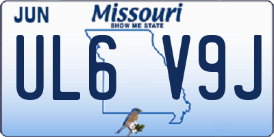 MO license plate UL6V9J