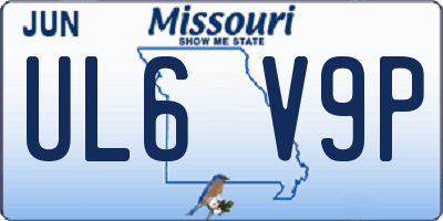 MO license plate UL6V9P