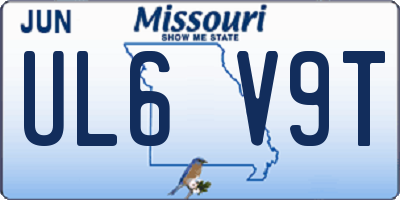 MO license plate UL6V9T