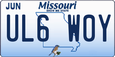 MO license plate UL6W0Y
