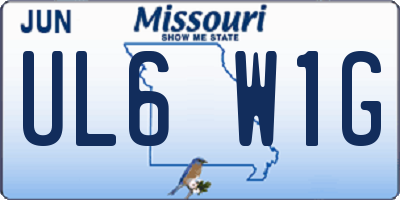 MO license plate UL6W1G