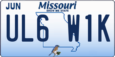 MO license plate UL6W1K