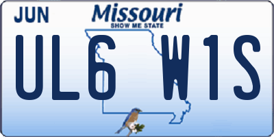 MO license plate UL6W1S