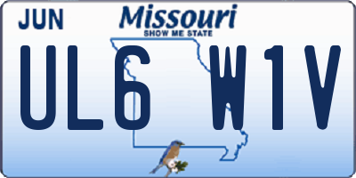 MO license plate UL6W1V