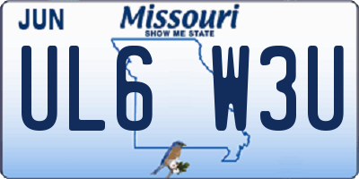 MO license plate UL6W3U