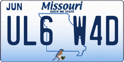 MO license plate UL6W4D