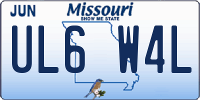 MO license plate UL6W4L